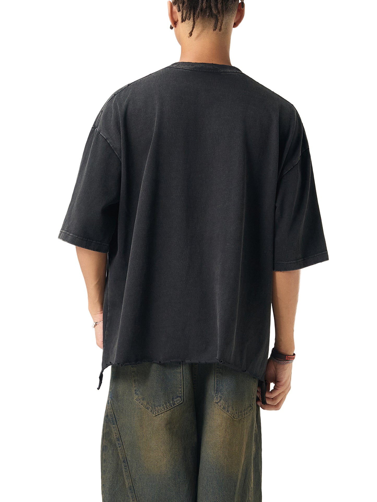 'Jester' Snow-Washed-Raw-Hem Tee