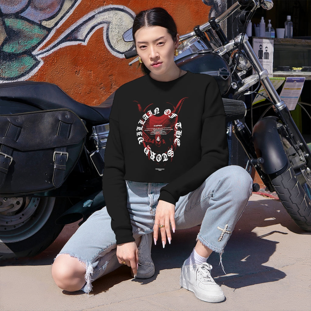 Oni Mask Cropped Sweatshirt
