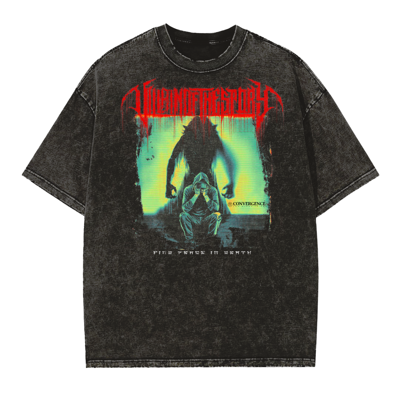 'Convergence' Vintage-Washed-Frayed-Edge Tee