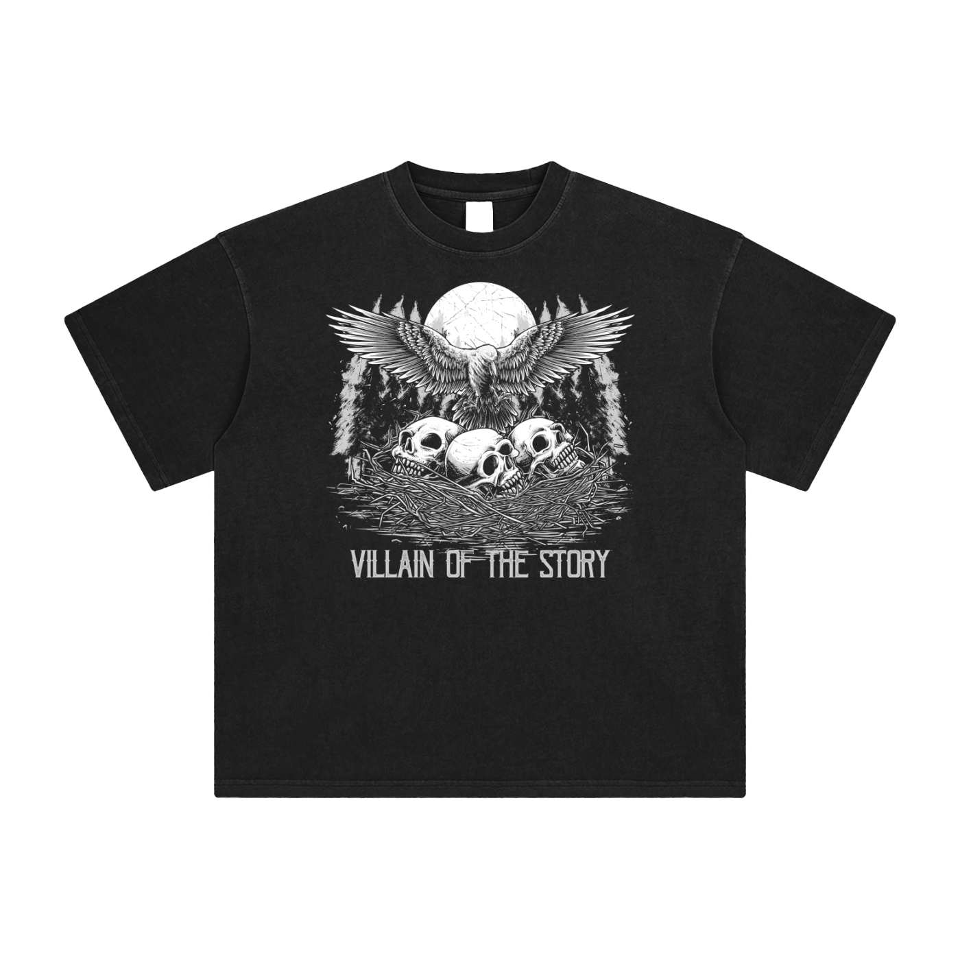 'Crow & Skull' Enzyme-Washed Tee