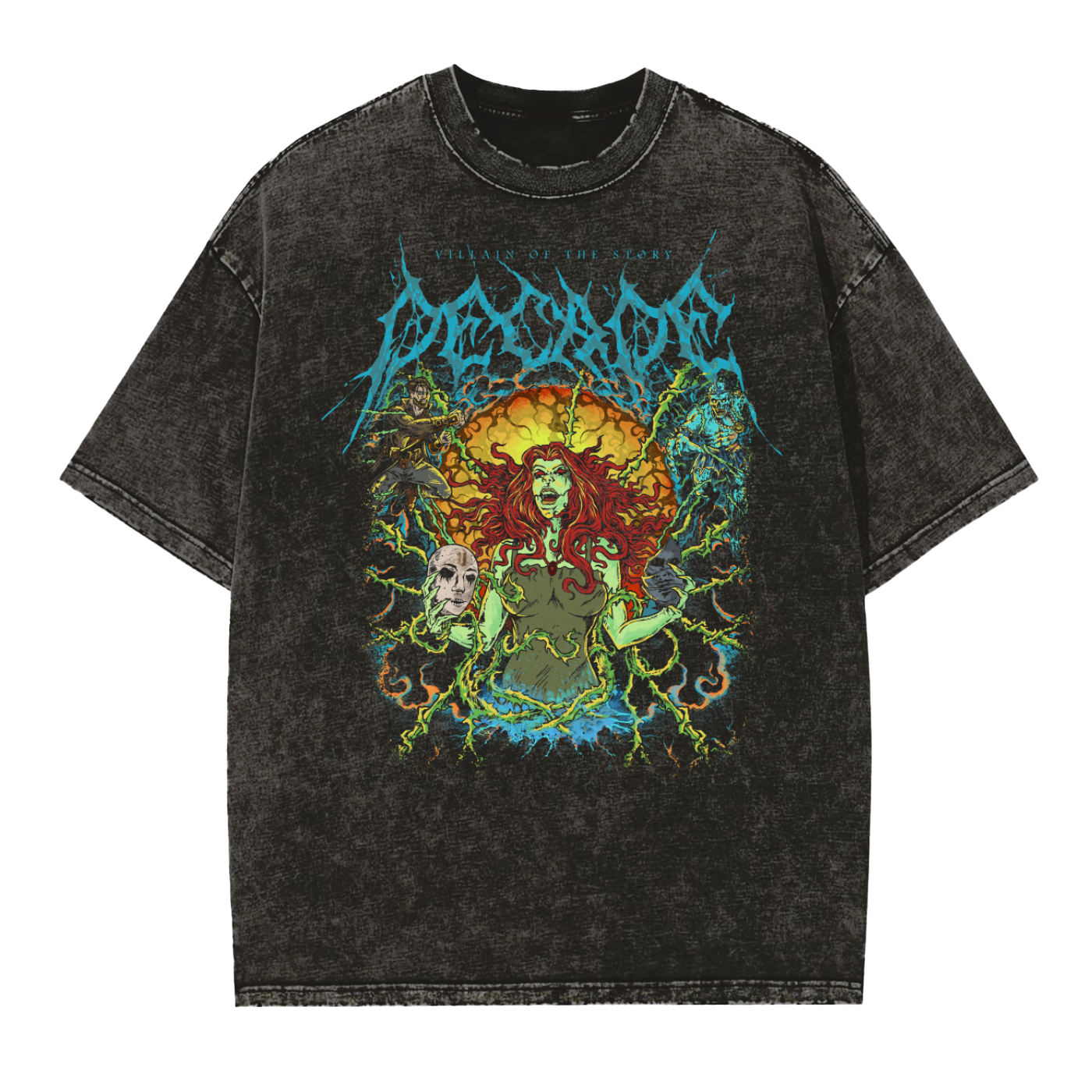 'Decade' Vintage-Washed-Frayed-Edge Tee