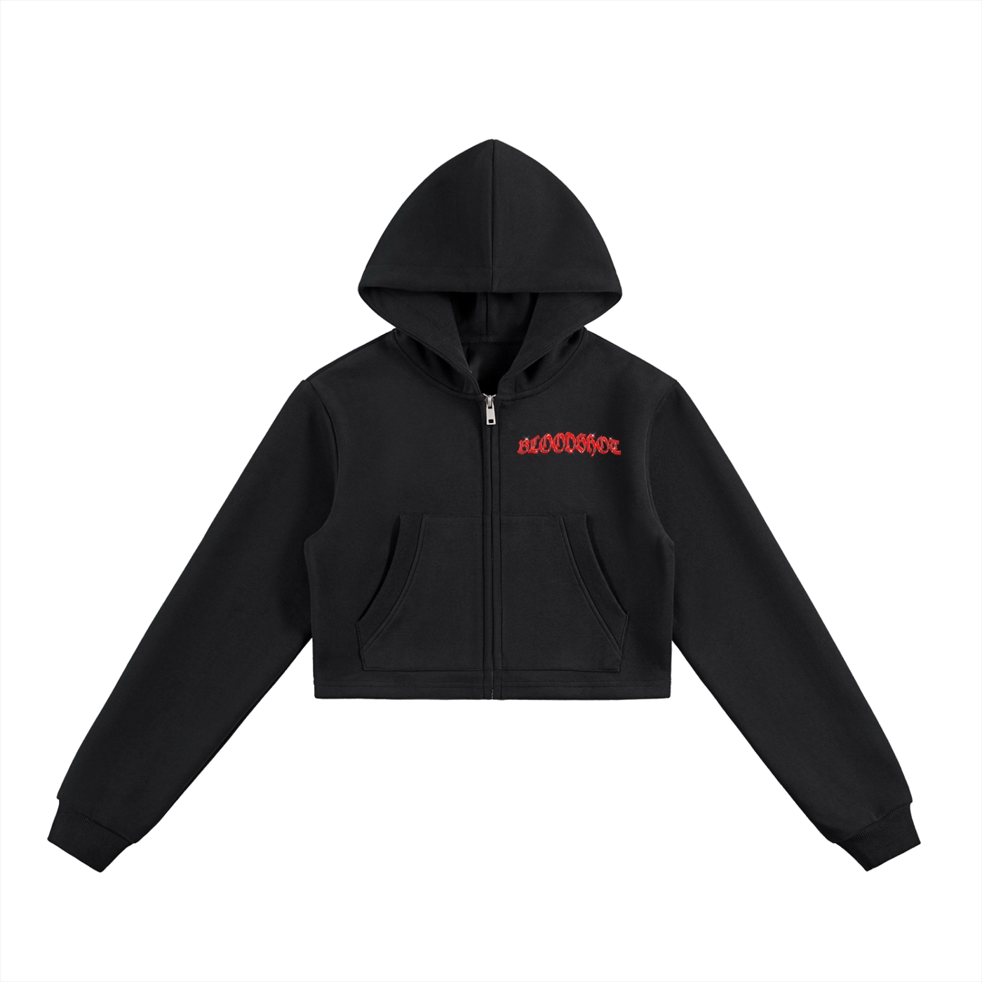 Bloodshot Cropped Zip Hoodie