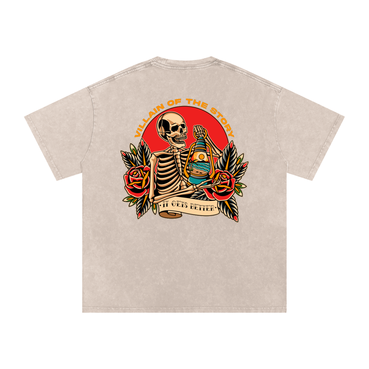 'Better' Snow-Washed-Oversized Tan Tee