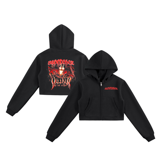 Bloodshot Cropped Zip Hoodie